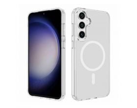 Чехол для Samsung S26  пластиковый Clear Case MagSafe (прозрачный) в упаковке