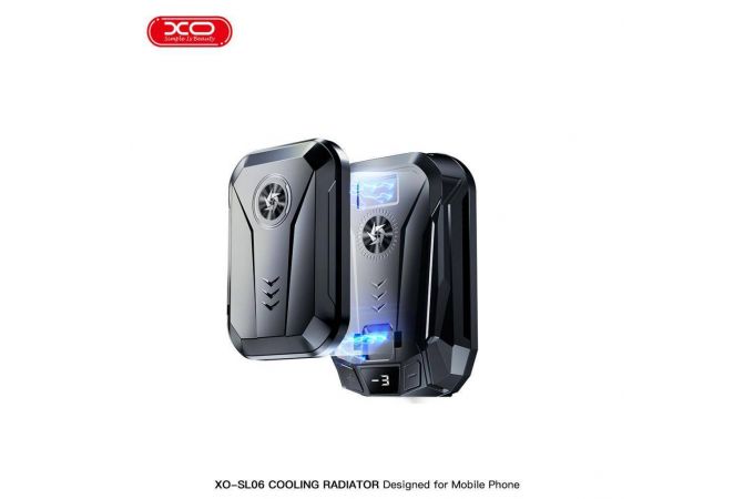 Игровой кулер XO SL06 Portable Rechargeable Battery Model Digital Intelligent Semiconductor Heat Sink  (External Back Coin Battery 1500mAh) Black (черный)