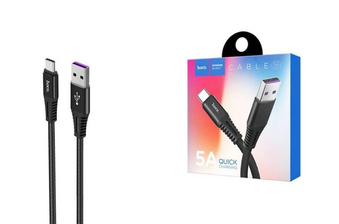 Кабель USB - USB Type-C HOCO X22, 5A (черный) 1м