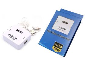 Конвертер переходник RCA - HDMI (мама - мама) белый