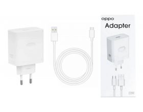 Сетевое зарядное устройство USB + кабель Type-C OPPO 33W (белый)