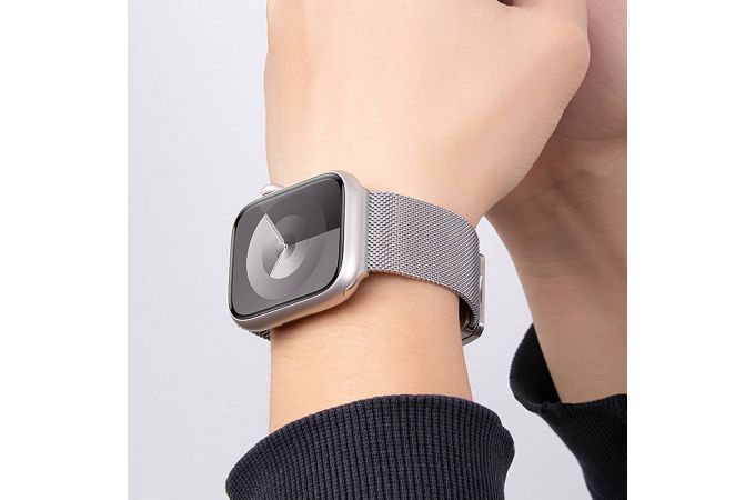 Ремешок для Apple Watch HOCO WA26 May series two-section double magnetic buckle milanese strap (42/44/45/49 мм) черный