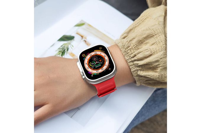 Ремешок для Apple Watch HOCO WA21 Flexible series second-generation chain magnetic silicone strap (42/44/45/49 мм) индиго