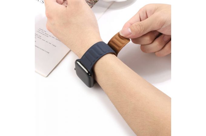 Ремешок для Apple Watch HOCO WA21 Flexible series second-generation chain magnetic silicone strap (38/40/41 мм) елово-зеленый