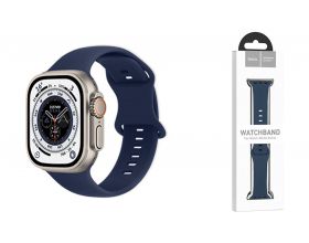 Ремешок для Apple Watch HOCO WA15 Flexible series 8-character buckle solid color silicone strap (42/44/45/49 мм) морская синева