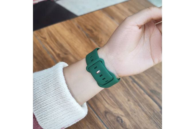 Ремешок для Apple Watch HOCO WA15 Flexible series 8-character buckle solid color silicone strap (38/40/41 мм) сосново-зеленый