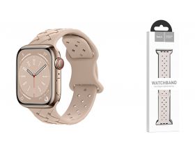 Ремешок для Apple Watch HOCO WA16 Flexible series bamboo pattern solid color silicone strap (38/40/41 мм) песочный