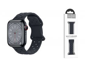 Ремешок для Apple Watch HOCO WA16 Flexible series bamboo pattern solid color silicone strap (38/40/41 мм) полночный синий