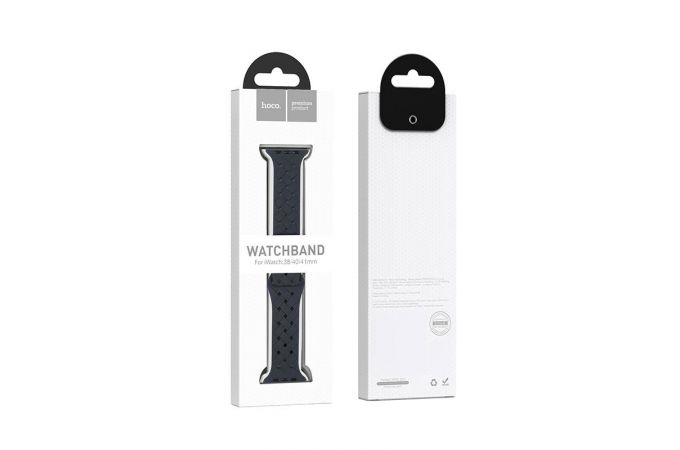 Ремешок для Apple Watch HOCO WA16 Flexible series bamboo pattern solid color silicone strap (38/40/41 мм) полночный синий