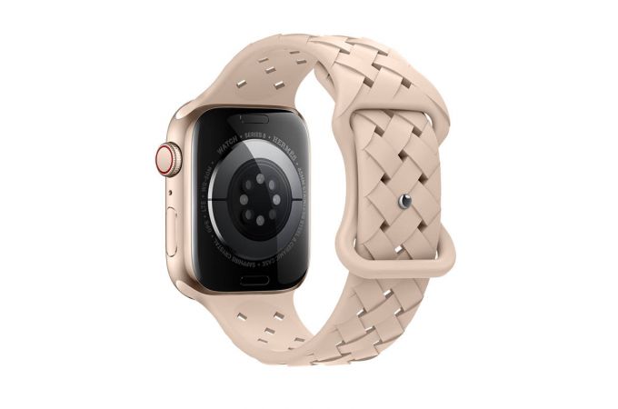 Ремешок для Apple Watch HOCO WA16 Flexible series bamboo pattern solid color silicone strap (42/44/45/49 мм) песочный