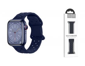 Ремешок для Apple Watch HOCO WA16 Flexible series bamboo pattern solid color silicone strap (42/44/45/49 мм) морская синева