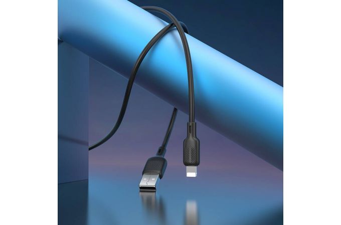 Кабель USB - Lightning BOROFONE BX113 2,4A (черный) 2м силиконовый