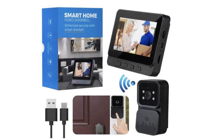 Видеозвонок беспроводной Smart Home Video Doorbell (черный)
