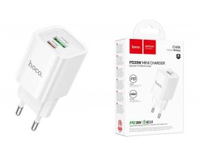 Сетевое зарядное устройство USB + USB-C HOCO C149A PD 30W+QC3.0 (белый)