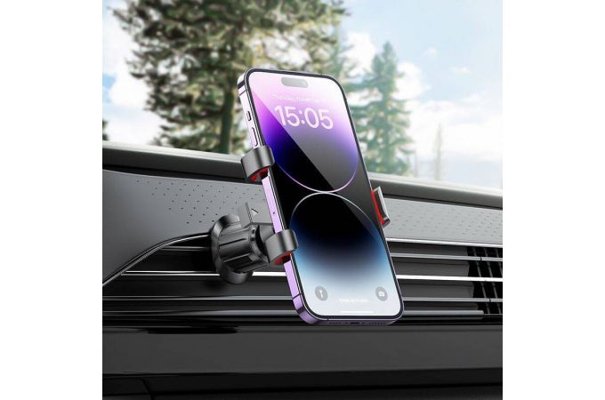 Держатель автомобильный для телефона HOCO H21 Dragon automatic в дефлектор обдува черный