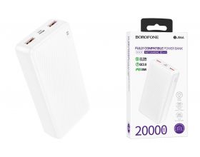 Универсальный дополнительный аккумулятор Power Bank BOROFONE BJ56A Graceful 22.5W+PD20W fully compatible power bank (20000mAh) (белый)