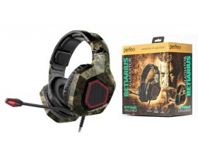 Наушники мониторные проводные Perfeo RETIARIUS 2,2 м, 3,5 мм (4 pin) и USB (LED) PF_B4180 (камуфляж)