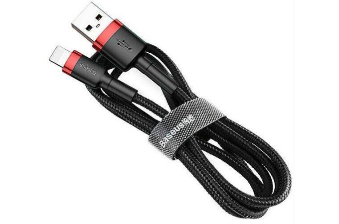 Кабель USB - Lightning BASEUS Cafule, 2А (серый+черный) 3м