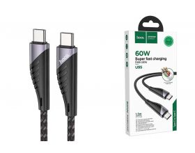 Кабель USB Type-C - USB Type-C HOCO U95, PD60W 3A (черный) 1,5м (в оплетке)