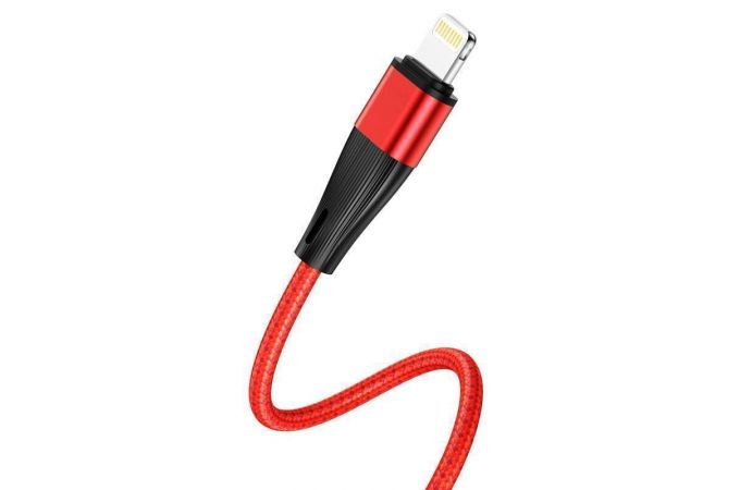 Кабель USB - Lightning HOCO X57, 2,4A (красный) 1м (в оплетке)