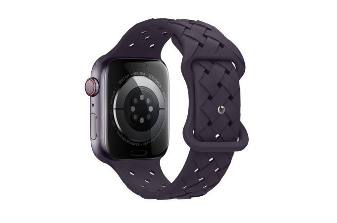 Ремешок для Apple Watch HOCO WA16 Flexible series bamboo pattern solid color silicone strap (42/44/45/49 мм) малиновая вишня