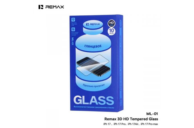 Защитное стекло Remax Medicine Glass ML-01  for  iPhone 13 PRO MAX / 14 Plus черная рамка (цена за упаковку 10 шт)