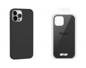 Чехол для телефона iPhone 15 Pro HOCO Pure series silicone magnetic case тонкий (черный)