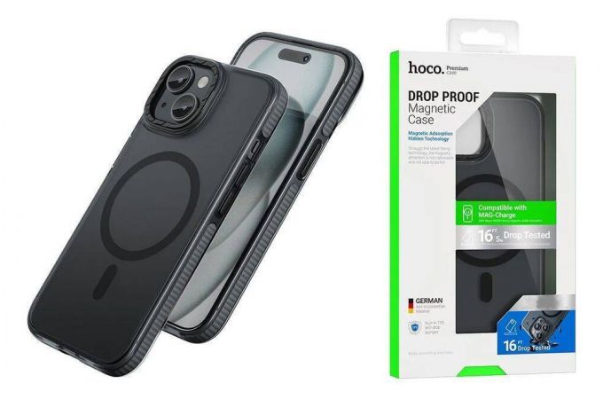 Чехол для телефона iPhone 15 Pro Max HOCO Lord magnetic case тонкий (черный) (AS2)