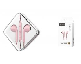Наушники вакуумные проводные HOCO M55 Memory sound wire control (розовый)