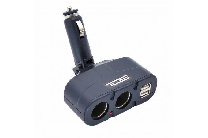 Разветвитель прикуривателя в авто TDS TS-CAU18 (2+2*USB)