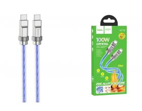 Кабель USB Type-C - USB Type-C HOCO U113 100W (синий) 1м