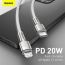 Кабель USB Type-C - Lightning BASEUS Cafule 20W (белый) 2м