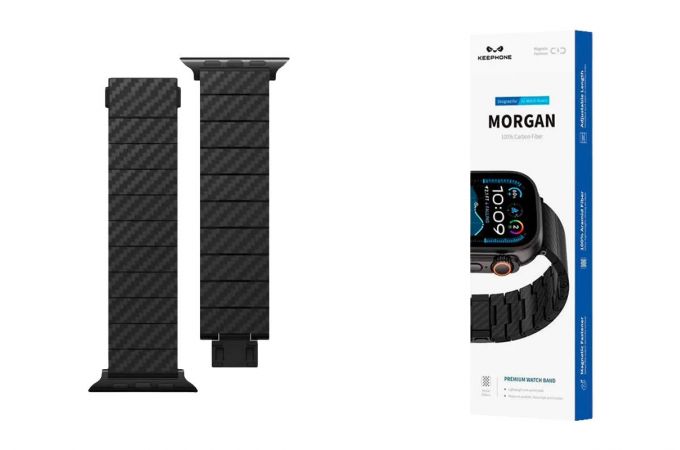 Ремешок для Apple Watch KEEPHONE MORGAN Carbon Fiber (42/44/45/49 мм) черный
