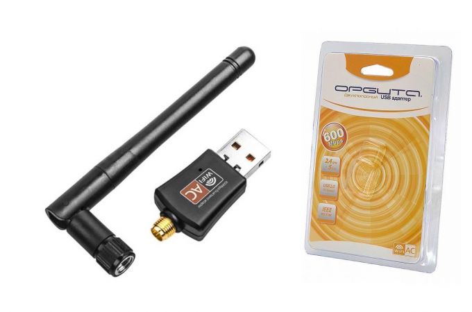 Wi-Fi адаптер 600Mb/s 2-х канальный (2,4GHz, 5GHz) с антенной Орбита OT-PCK25