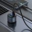 Автомобильное зарядное устройство АЗУ USB + USB-C HOCO Z57B Glorious 63W dual-port digital display PD45W+QC3.0 (серый)