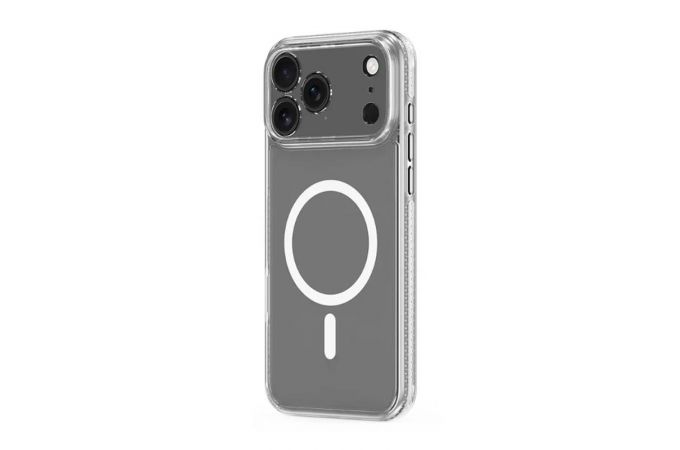 Чехол для iPhone 17 Pro Max (6,9) пластиковый Clear Case MagSafe (полностью прозрачный) в упаковке