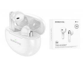 Наушники вакуумные беспроводные BOROFONE BW28 Illusion true wireless BT headset Bluetooth (белый)