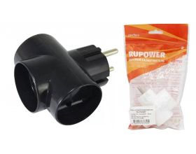 Сетевой разветвитель Perfeo "RU POWER'' 3 гнезда, 16А, 3гн/з (TC-3) PF_C3781 (черный)