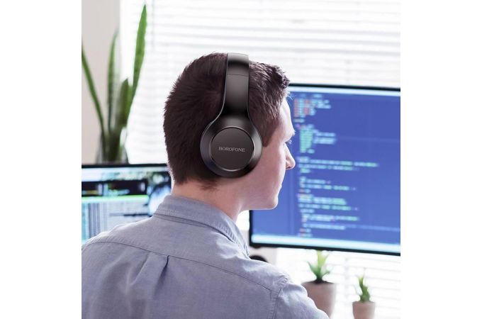 Наушники мониторные беспроводные BOROFONE BO12 Power BT wireless headset Bluetooth (черный)