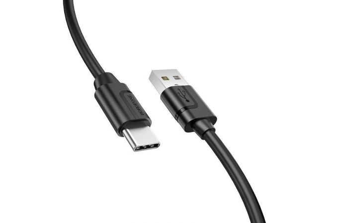 Кабель USB - USB Type-C BOROFONE BX55, 3A (черный) 1м (силиконовый)