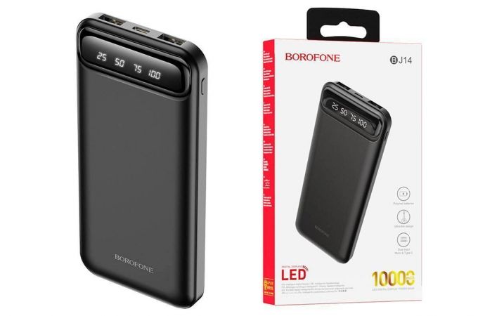 Универсальный дополнительный аккумулятор Power Bank BOROFONE BJ14 Freeway (10000 mAh) (черный)