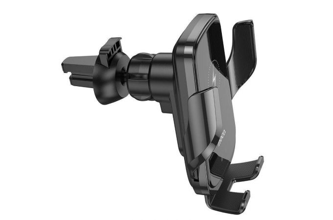 Держатель автомобильный для телефона HOCO CA202 car holder черный (с беспроводной зарядкой)