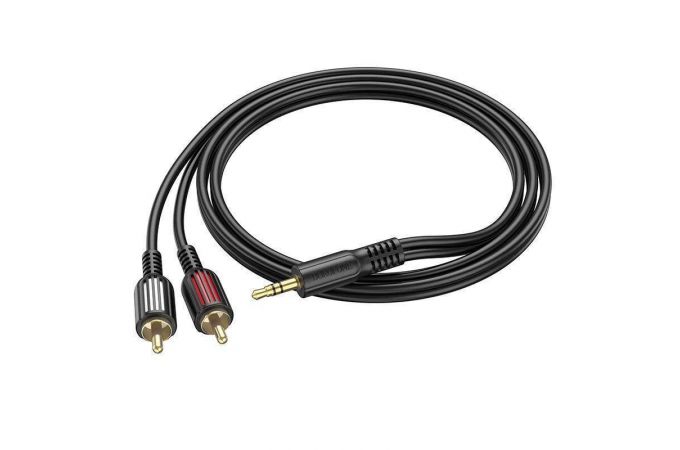 Кабель аудио BOROFONE BL11 (штекер Джек 3,5 мм на 2 RCA) 1.5м (черный)