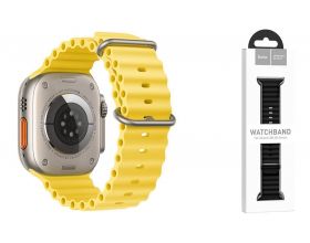 Ремешок для Apple Watch HOCO WA12 Силиконовый ремешок Original series marine с двойной пряжкой (38-41 мм, желтый)