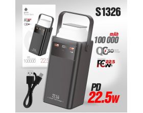 Универсальный дополнительный аккумулятор Power Bank Deespi DP29 100 000mAh PD20W/Fast 22.5W/Display/с проводами (Black)