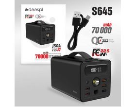 Универсальный дополнительный аккумулятор Power Bank Deespi JS04 70000mAh (Black)