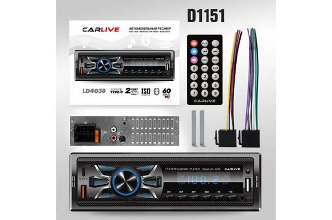 Автомагнитола CarLive LD4030 PD.2USB.TF.FM.ISO.2 RCA  12V