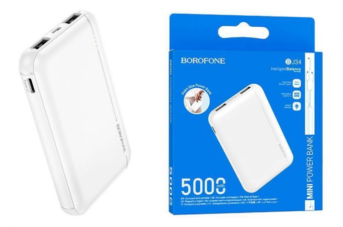 Универсальный дополнительный аккумулятор Power Bank BOROFONE BJ34 (5000 mAh) (белый)