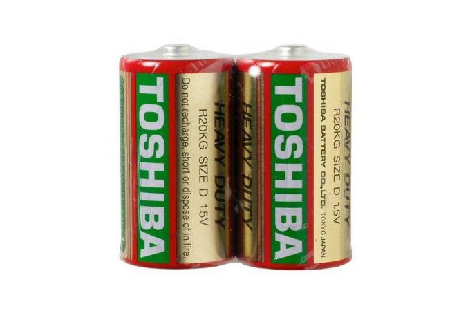 Батарейка солевая Toshiba R20/2SH (цена за спайку 2 шт)