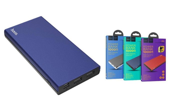 Универсальный дополнительный аккумулятор Power Bank HOCO J66 (10000 mAh) (синий)